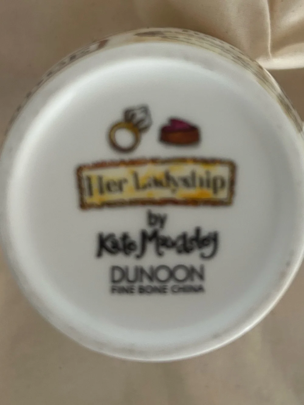 Her Ladyship Illustrated Ceramic Mug - White with Yellow & Pink Accents